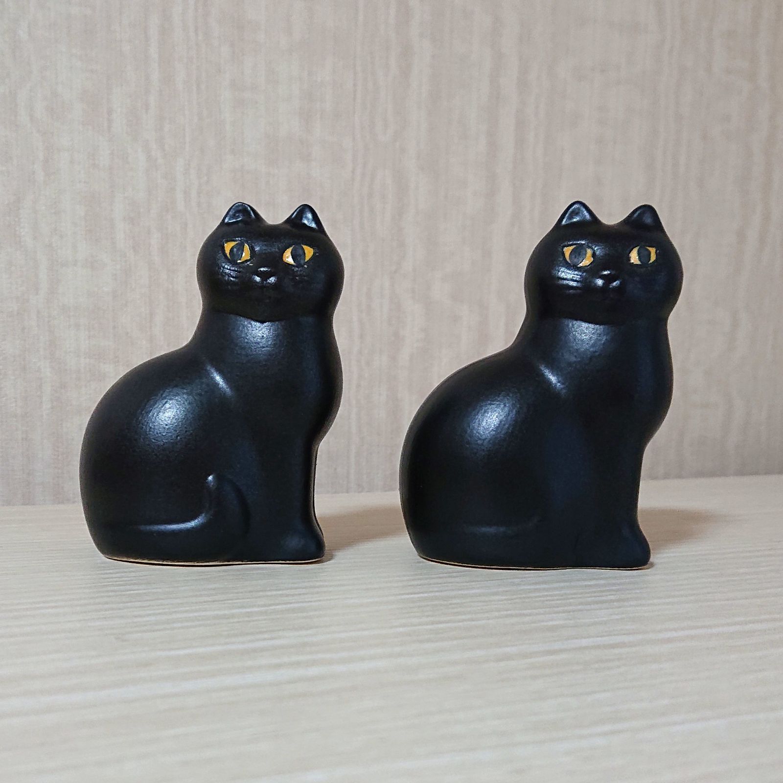 美品 シャム猫 陶器製置物 ペア 特大 タイアップ商品 シャム猫 磁器製