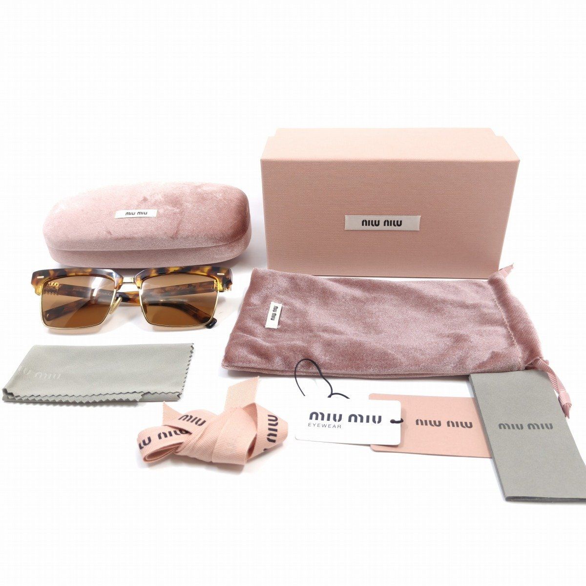 miu miu べっ甲柄 サングラス ケース付き miu miu べっ甲柄 サングラス ケース付き（メガネケース MiuMiu