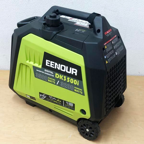 イーノウ 【未使用】イーノウ/EENOUR インバーター発電機 DK3500i 定格出力3.2kVA セルスターター機能 ガソリン発電機  キャスター付き 3WAY起動 DK3500i - メルカリ