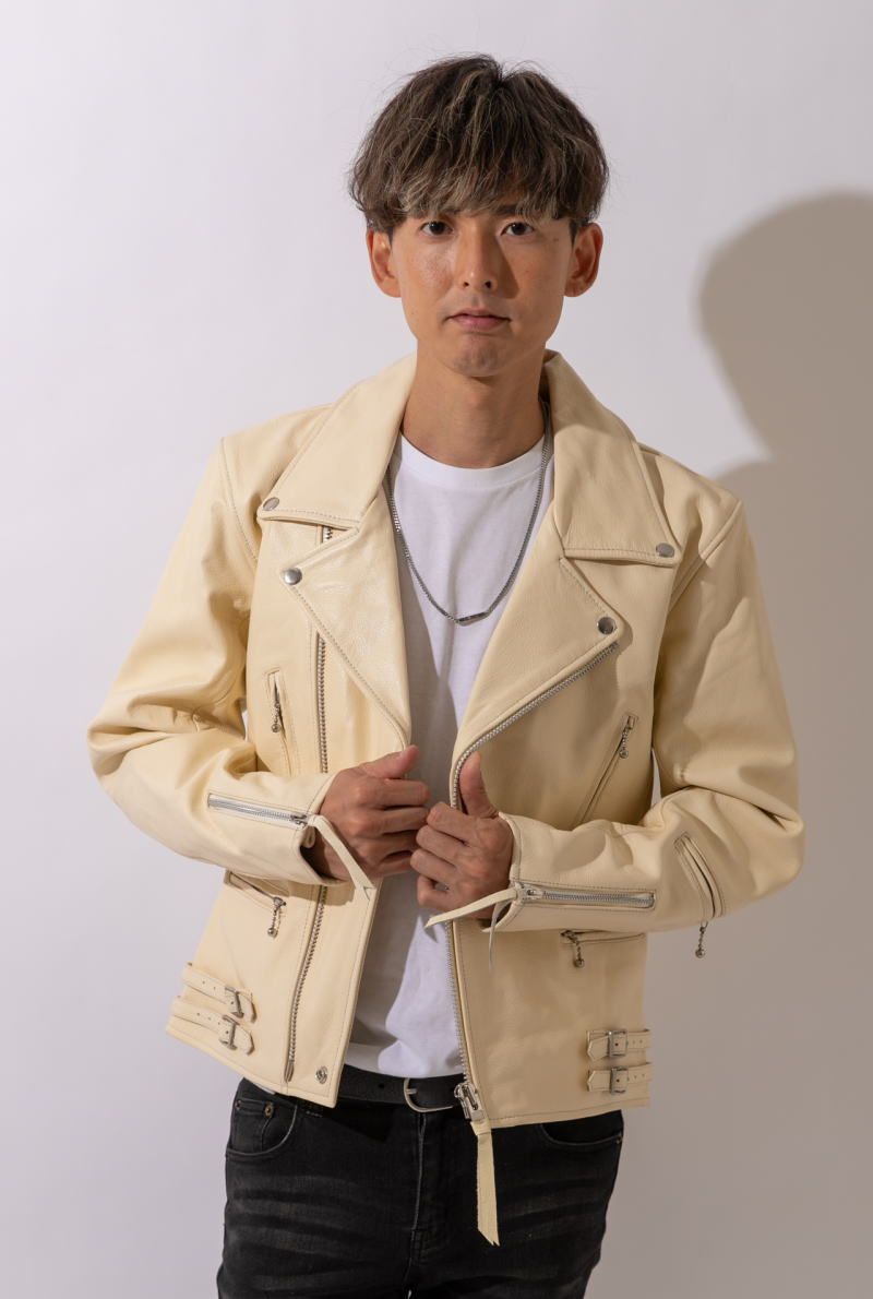 ホワイト シングルライダースジャケット　フリーダム　ヴィンテージ　３８ 楽天市場】【訳あり】 Freedom 革ジャン 本革 メンズ ジャケット