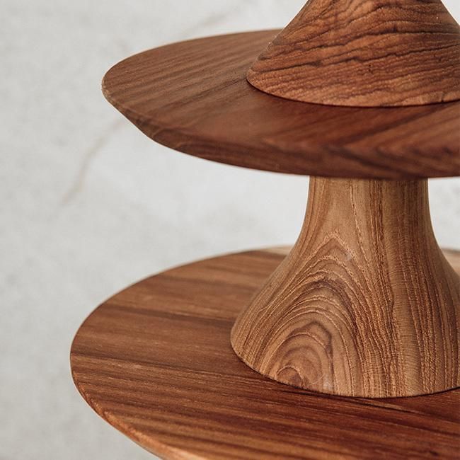 ウッドコンポート Φ185mm BY-185(木製 コンポート 18.5cm 皿 ケーキ台