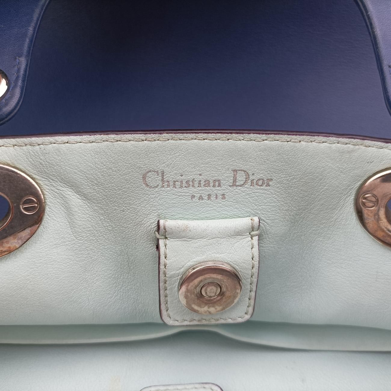 クリスチャンディオールChristian Diorディオリッシモブルーレザー09-MA-0193