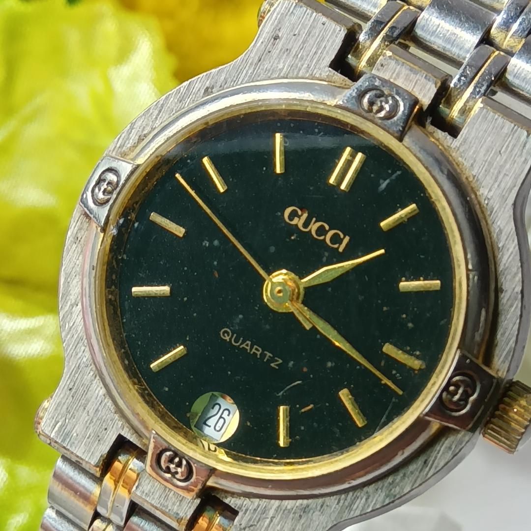 稼働品】GUCCI グッチ 9000L 腕時計 コンビ クオーツ QZ