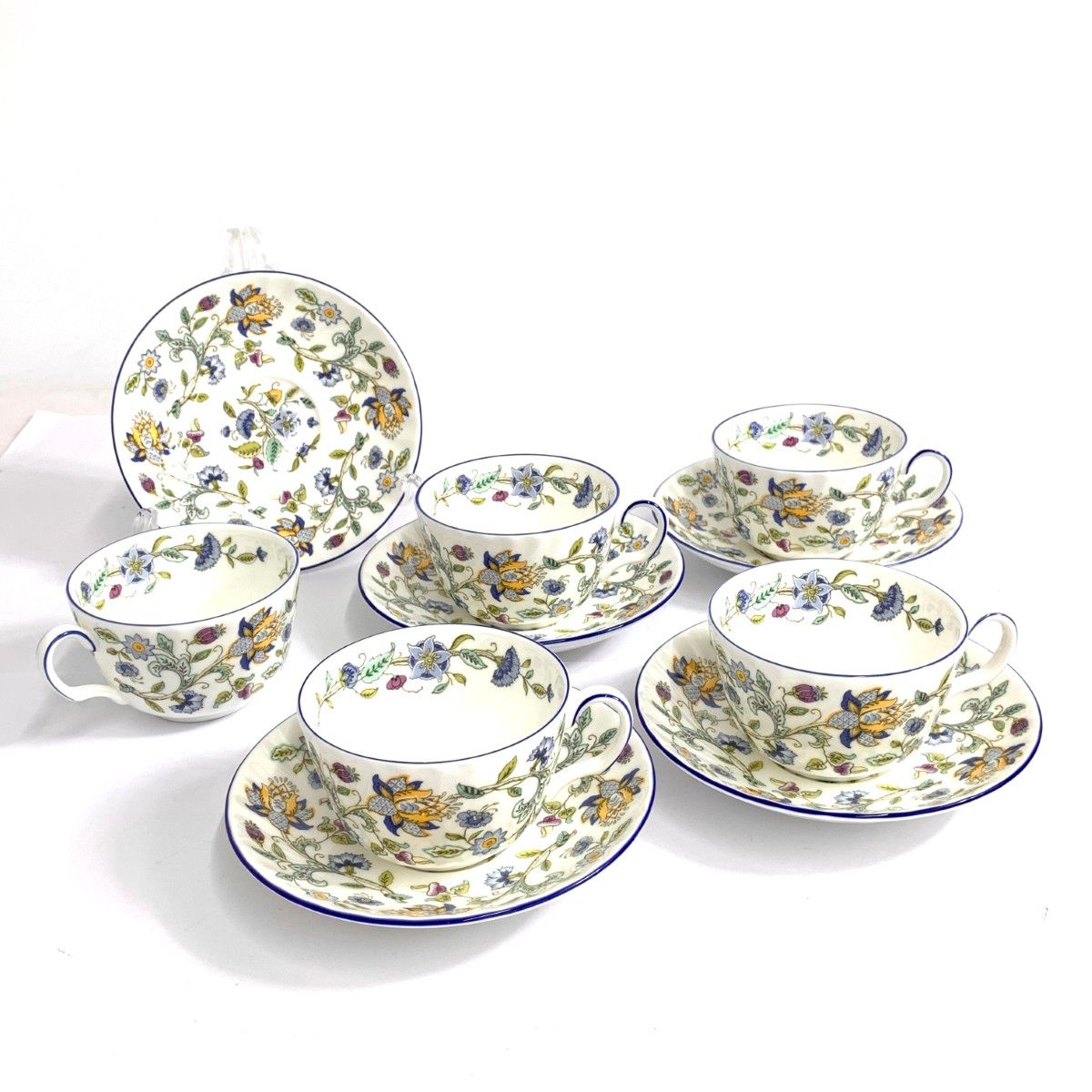 MINTON ミントン ハドンホールブルー カップ＆ソーサー 5客セット