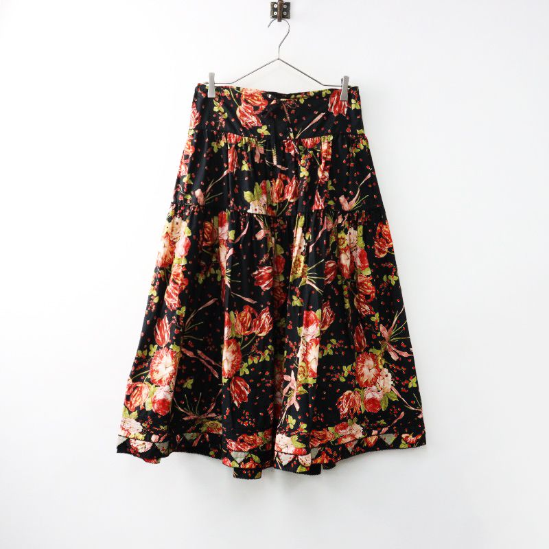 美品 カネコイサオ KANEKO ISAO 裾パッチワーク フラワーブーケ  