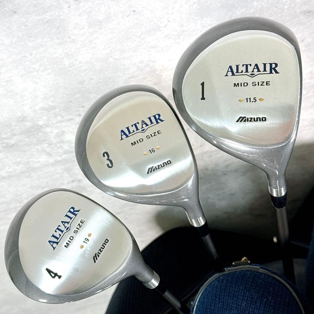 メンズ ゴルフクラブセット Mizuno ミズノ ALTAIR フルセット キャディバッグ付き 13本 フレックスR 男性 右利き K 099