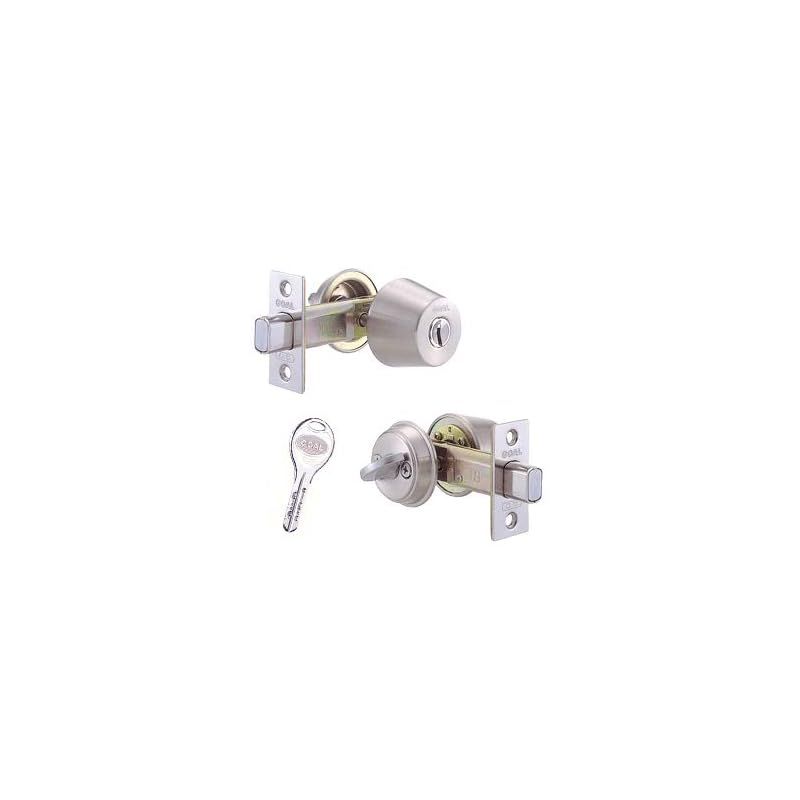 ゴール V18 本締錠 V-AD-5 11ステン色 シルバー色 ディンプルキー3本 玄関 勝手口 補助錠 バックセット 60mm 扉の厚み 30 43mm 1