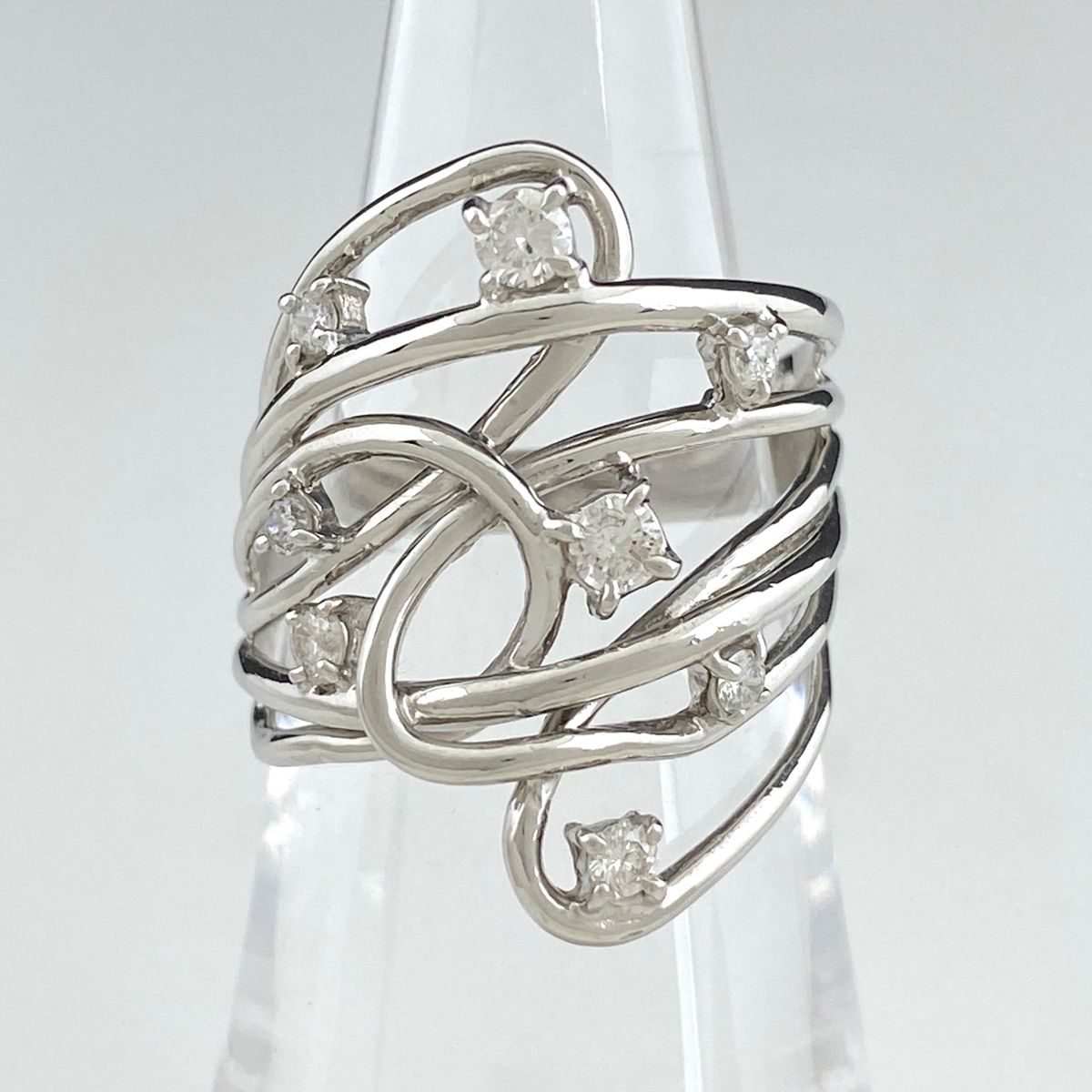 メレダイヤ デザインリング プラチナ 指輪 リング 12号 Pt900