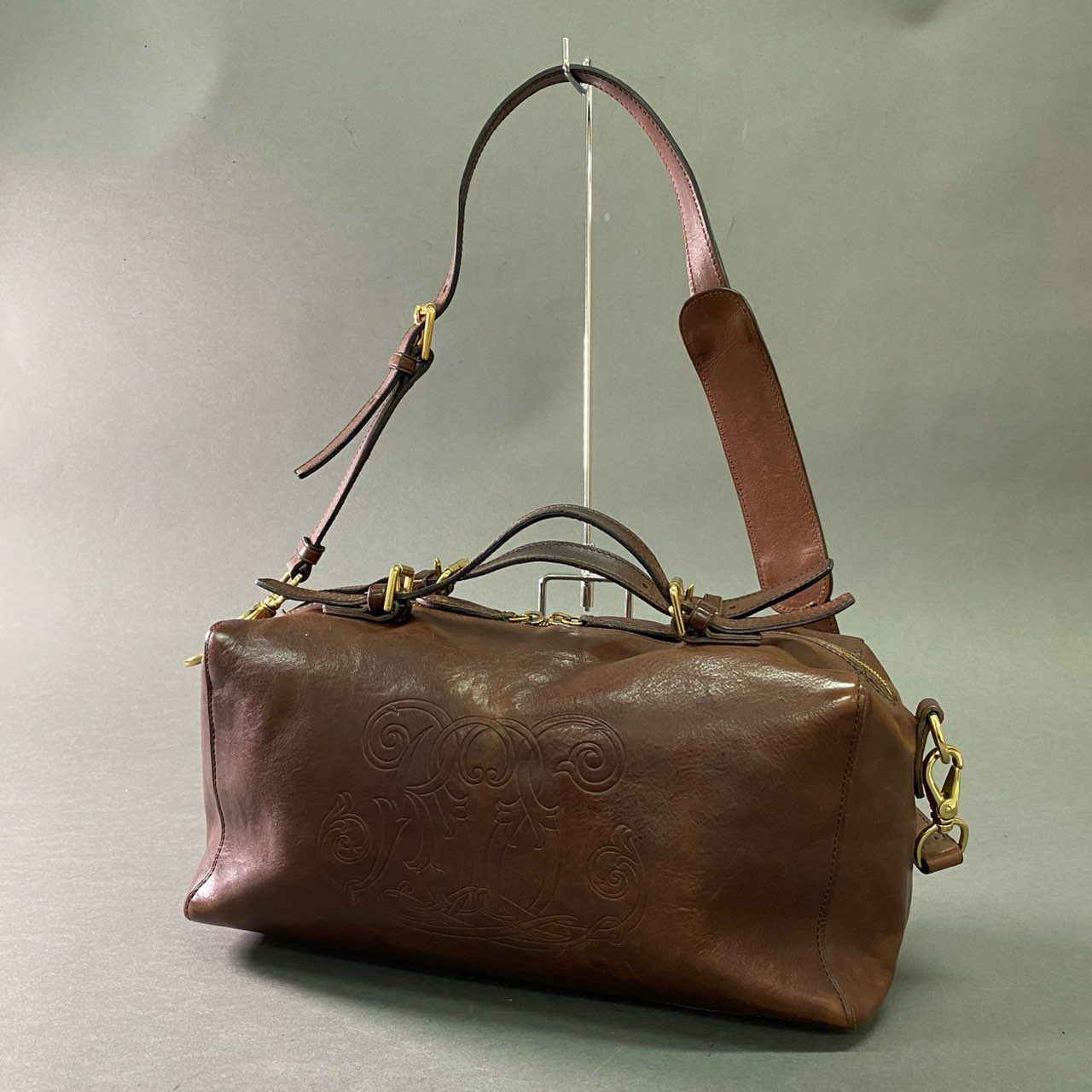 Db28 RALPH LAUREN ラルフローレン ミニボストンバッグ レザーバッグ 