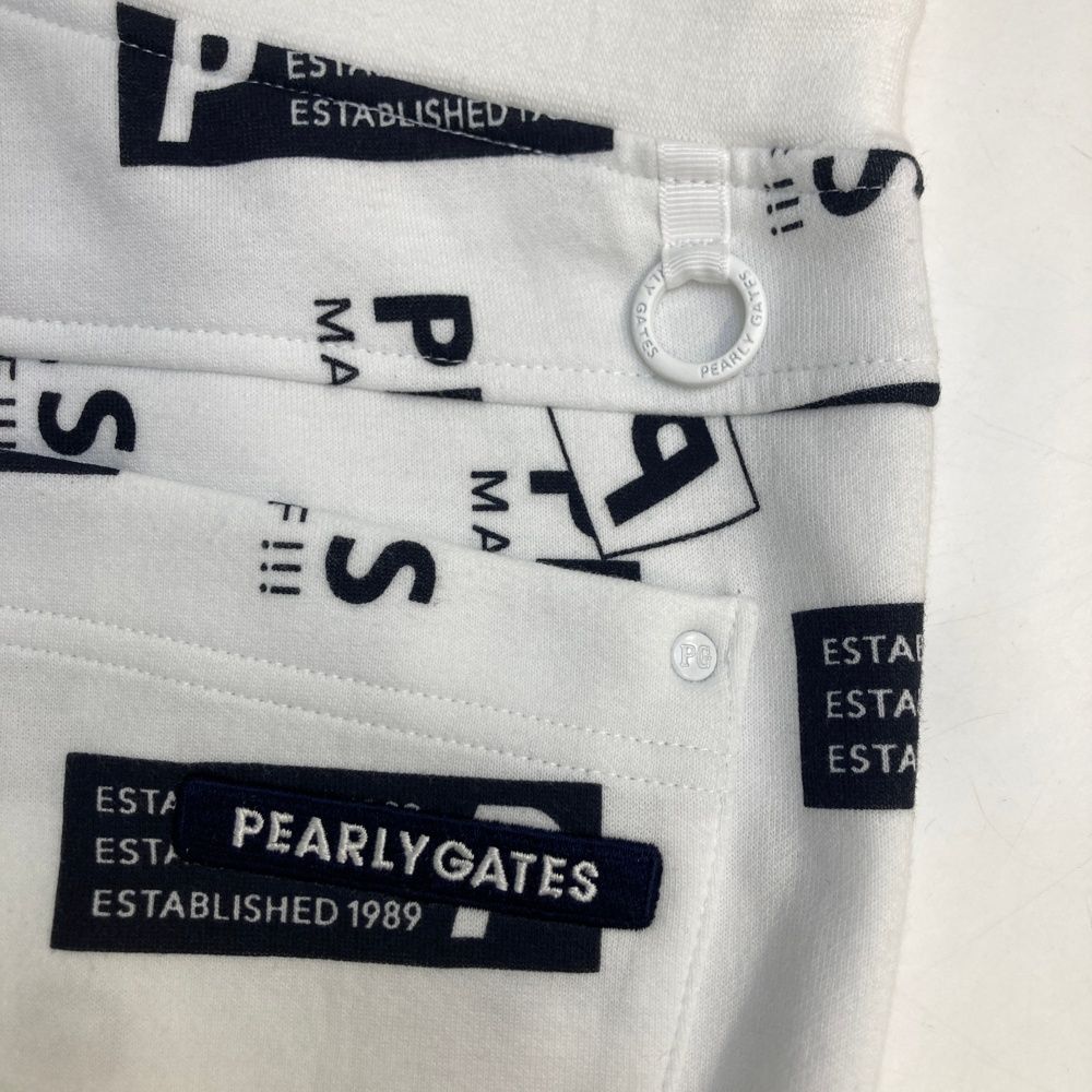 サイズ：5 PEARLY GATES パーリーゲイツ 053-1231805 スウェット ジョガーパンツ ロゴ総柄 ホワイト系 [240101475247] ゴルフウェア メンズ ストスト 新品】PEARLY GATES パーリーゲイツ 053-1231805 スウェット