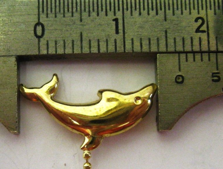 極美品 K18 18金 スタッド ピアス イルカ ぶら下がり 16mm - メルカリ