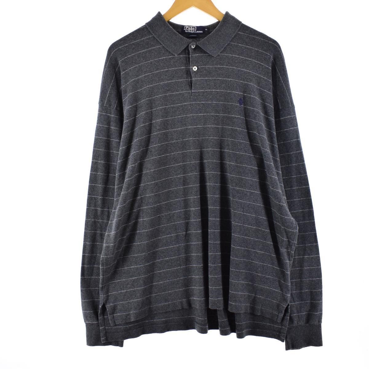古着 ラルフローレン Ralph Lauren POLO by Ralph Lauren 長袖 ボーダー ポロシャツ メンズXXL/eaa300589