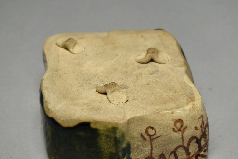 力強い 蔵A5034 時代 織部菱形向付 十客 幕末～明治期 当時箱 話題の