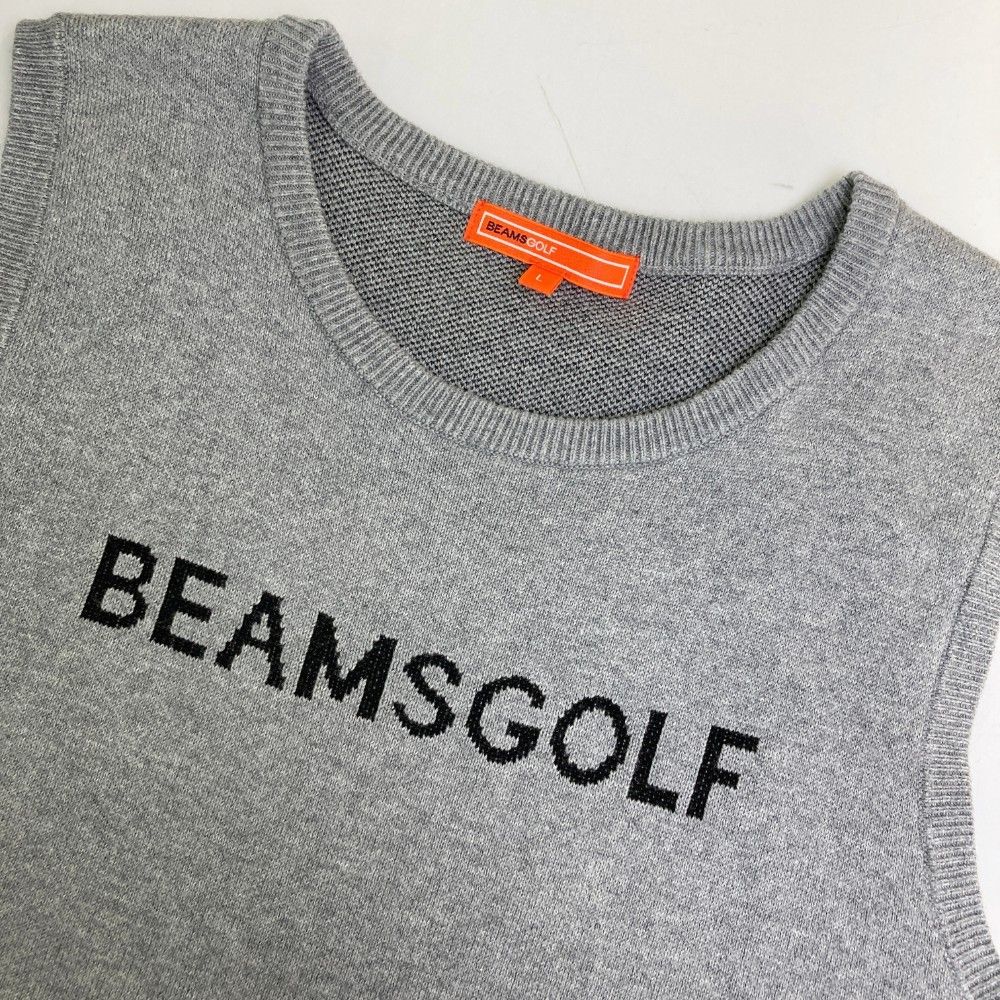 サイズ：L BEAMS GOLF ビームスゴルフ  ニットベスト  グレー系 [240101451386] ゴルフウェア レディース ストスト サイズ：L BEAMS GOLF ビームスゴルフ ニットベスト グレー系