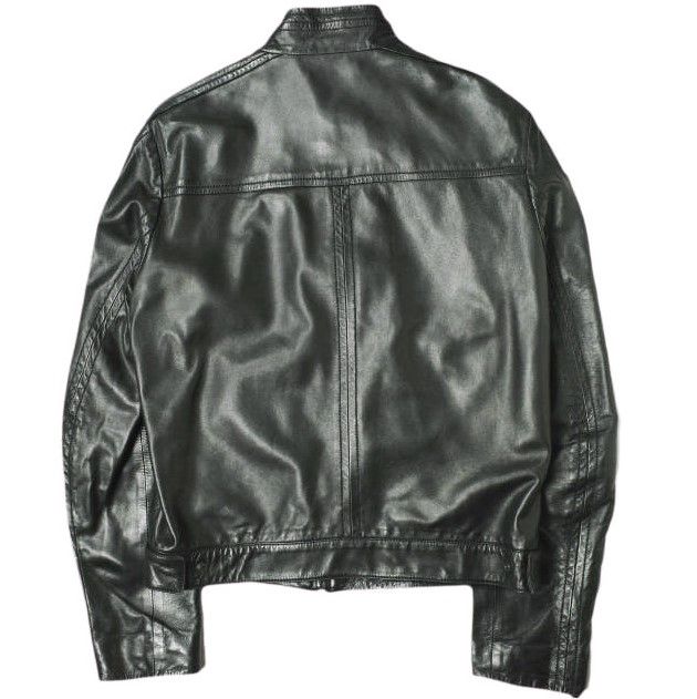 GUCCI グッチ イタリア製 イタリアンレザー シングルライダースジャケット 46 ブラック 革ジャン アウター g20505