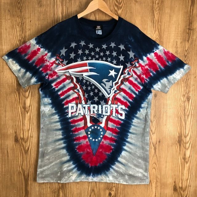 NFL NEWENGLAND PATRIOTS タイダイ 両面 プリント Tシャツ メンズXL位  ナショナルフットボールリーグ アメフト アメカジ ペイトリオッツ 古着 e24060408