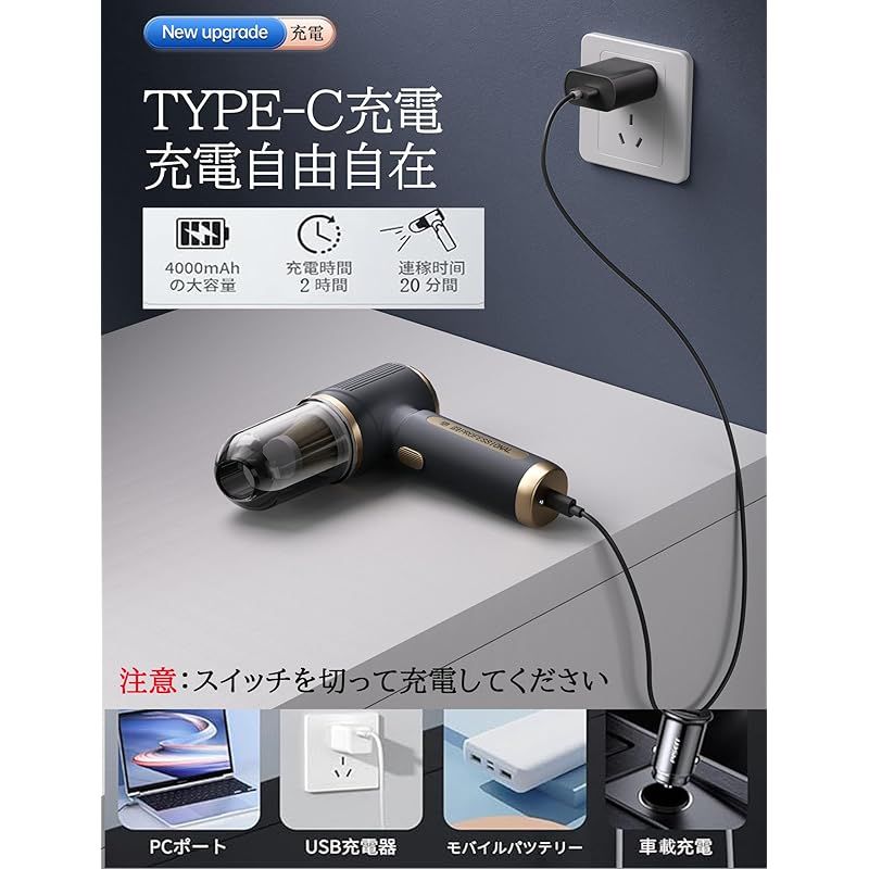 2025年新登場】Bonito ZX ハンディクリーナー 4in1多機能掃除機 7種類