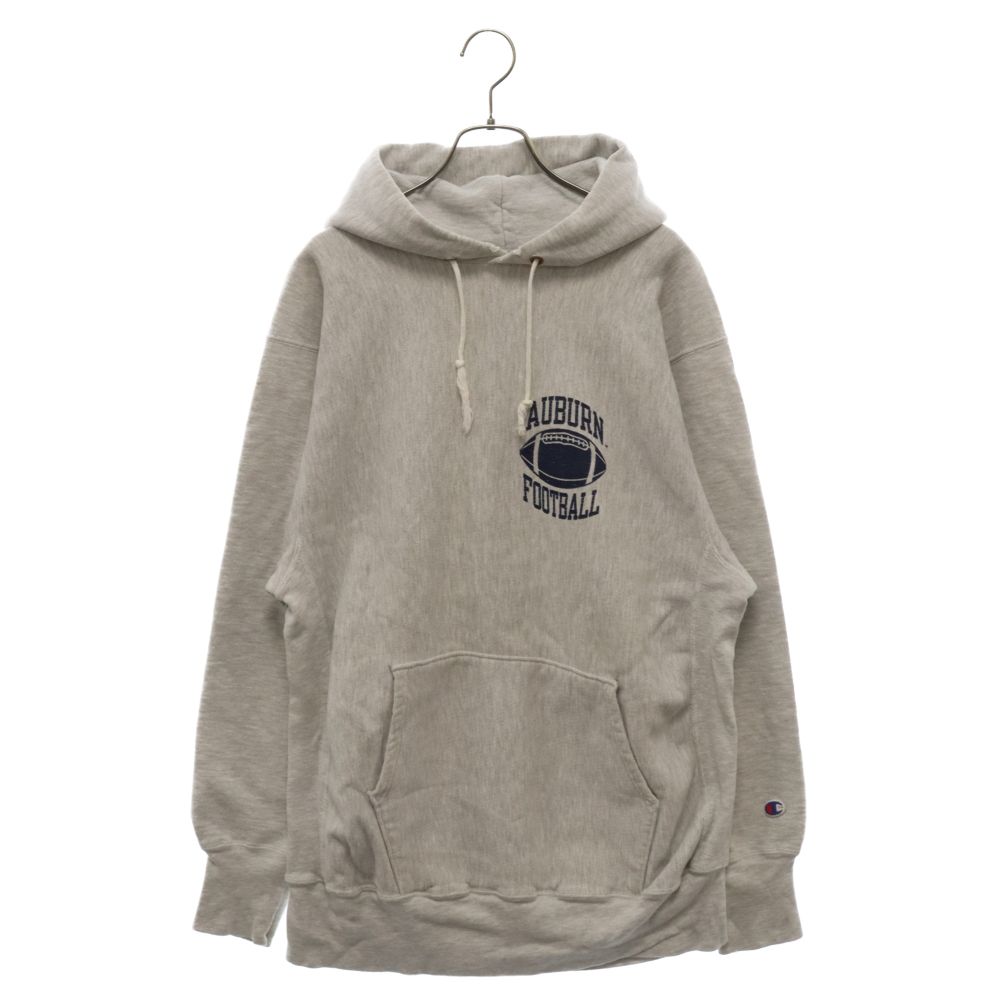 CHAMPION (チャンピオン) 90s VINTAGE REVERSE AUBURN FOOTBALLリバースウィーブ 刺繍タグ前期 プルオーバー スウェット パーカー グレー