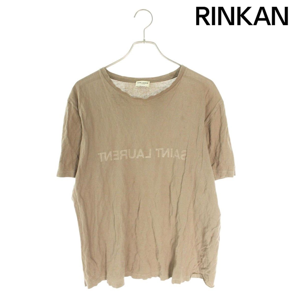 サンローランパリ  737736 Y37HZ しわ加工リバースロゴプリントTシャツ メンズ M 【2/27～3/18 タイムセール】
