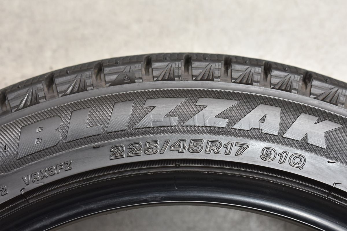 バリ溝 スタッドレス 225/45R17 ブリヂストン VRX （A0267）2023年製 