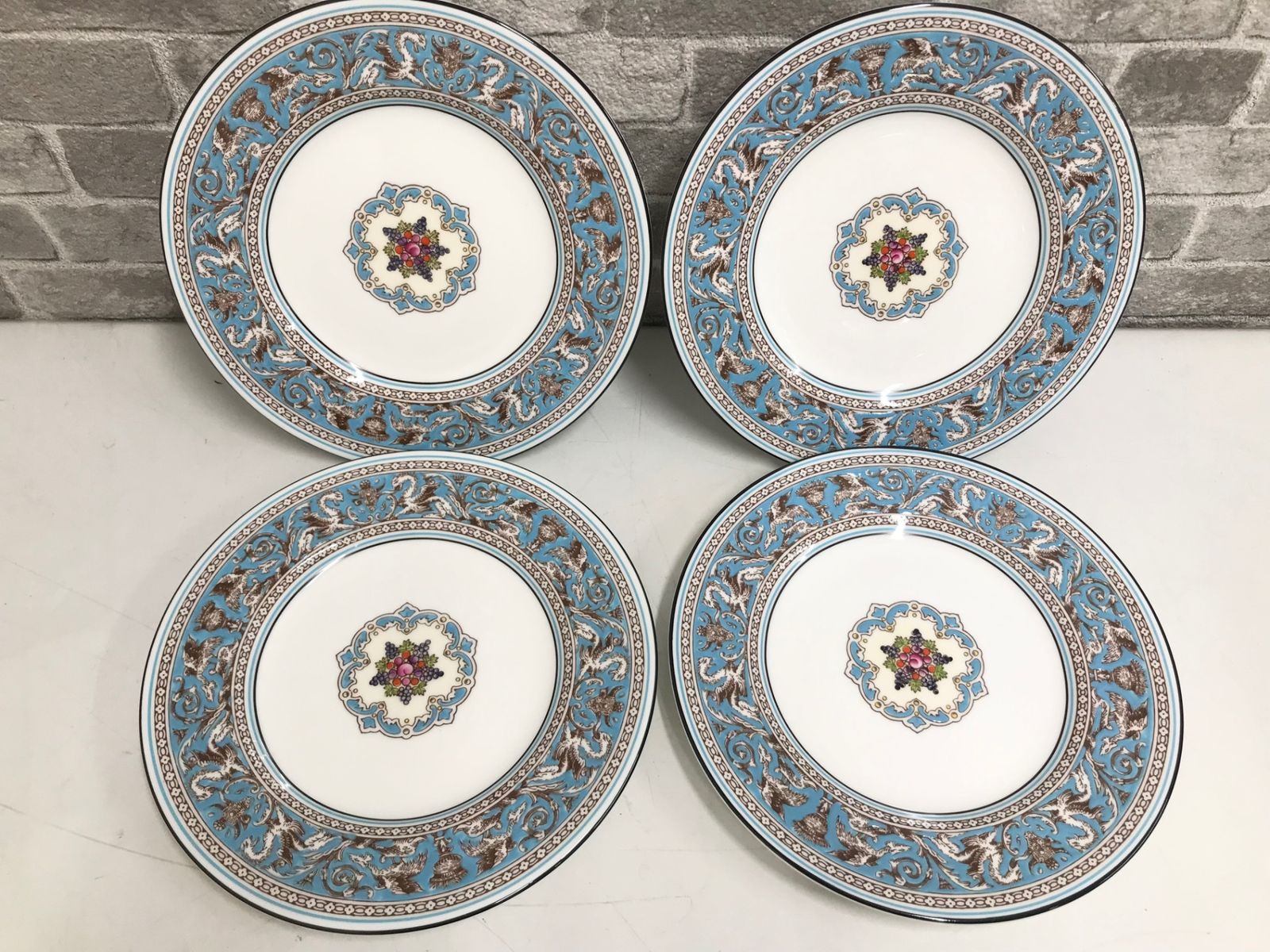 Wedgwood ウェッジウッド フロレンティーン ターコイズ プレート 17.5cm 4枚セット