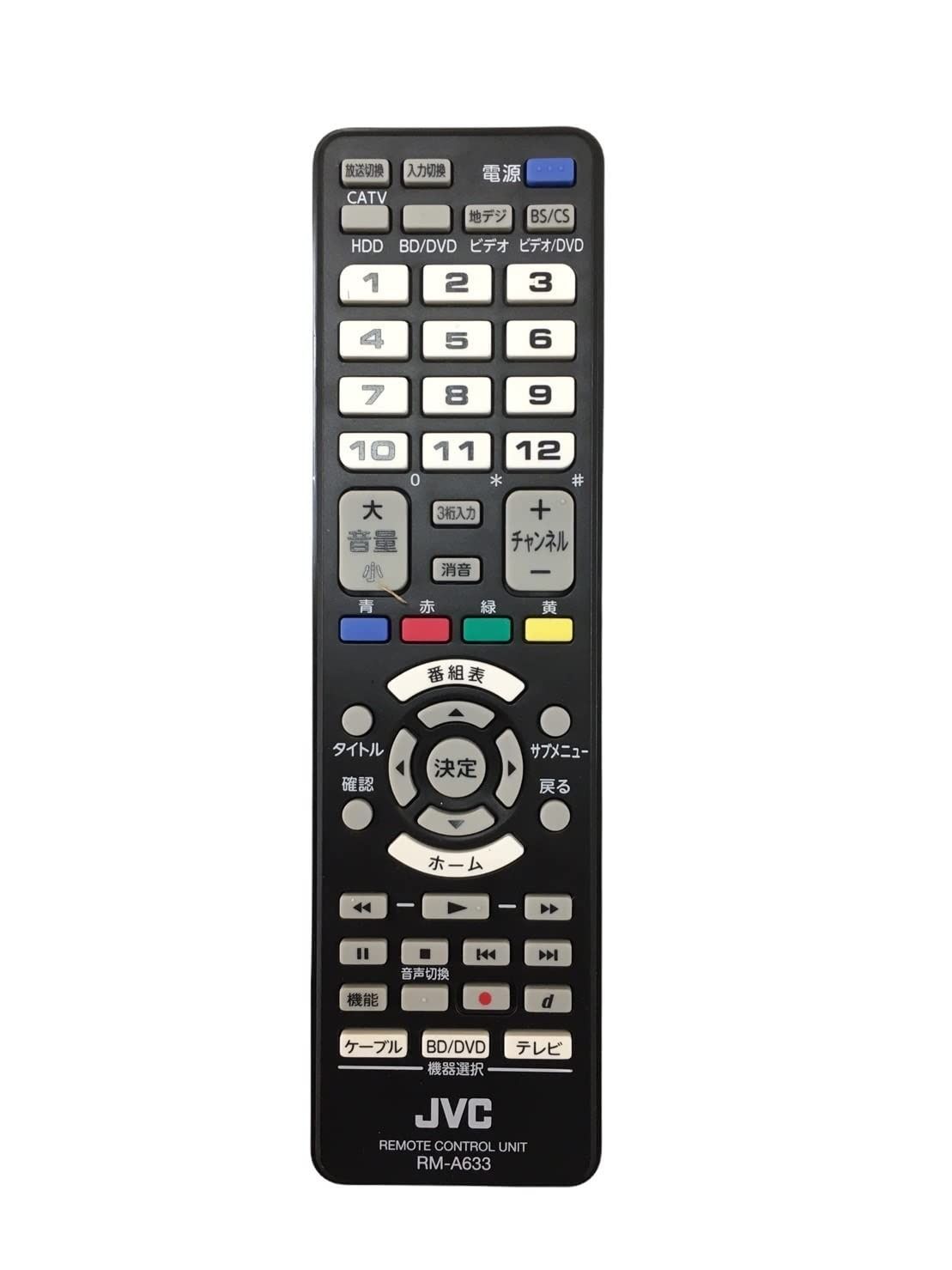 JVCケンウッド ビクター リモートコントローラー ブラック RM-A633-B
