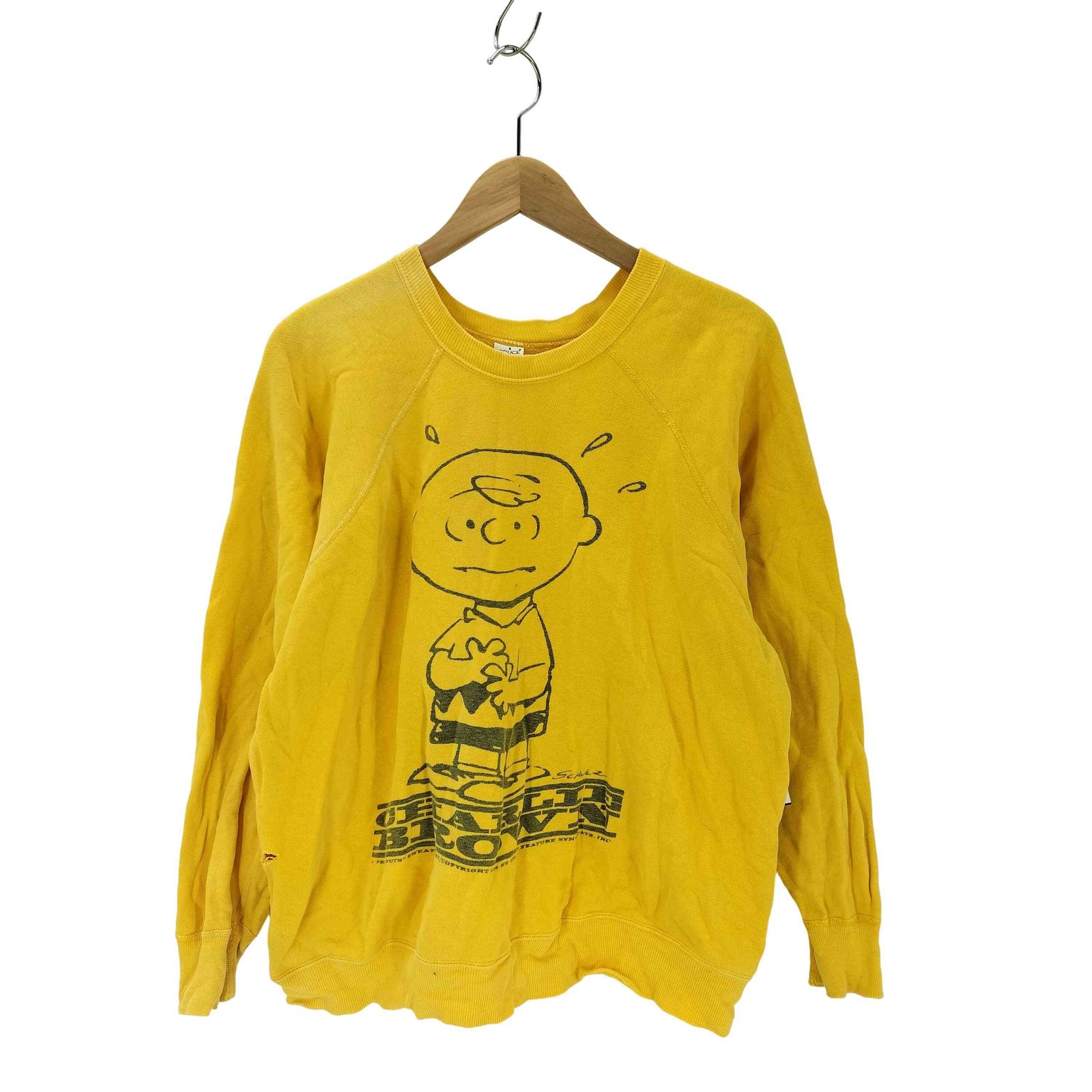 60s 70s SPRUCE スウェット 染み込み ラグラン ごま塩 2トーン スプルース SPRUCE 60s USA製 キャラクタープリント 両面染み込み
