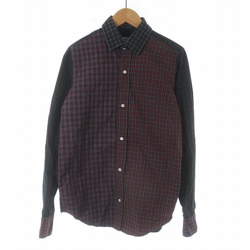 ドゥロワー Drawer 別注 サルヴァトーレ ピッコロ Salvatore Piccolo シャツ 長袖 タータンチェック 切替 赤 レッド