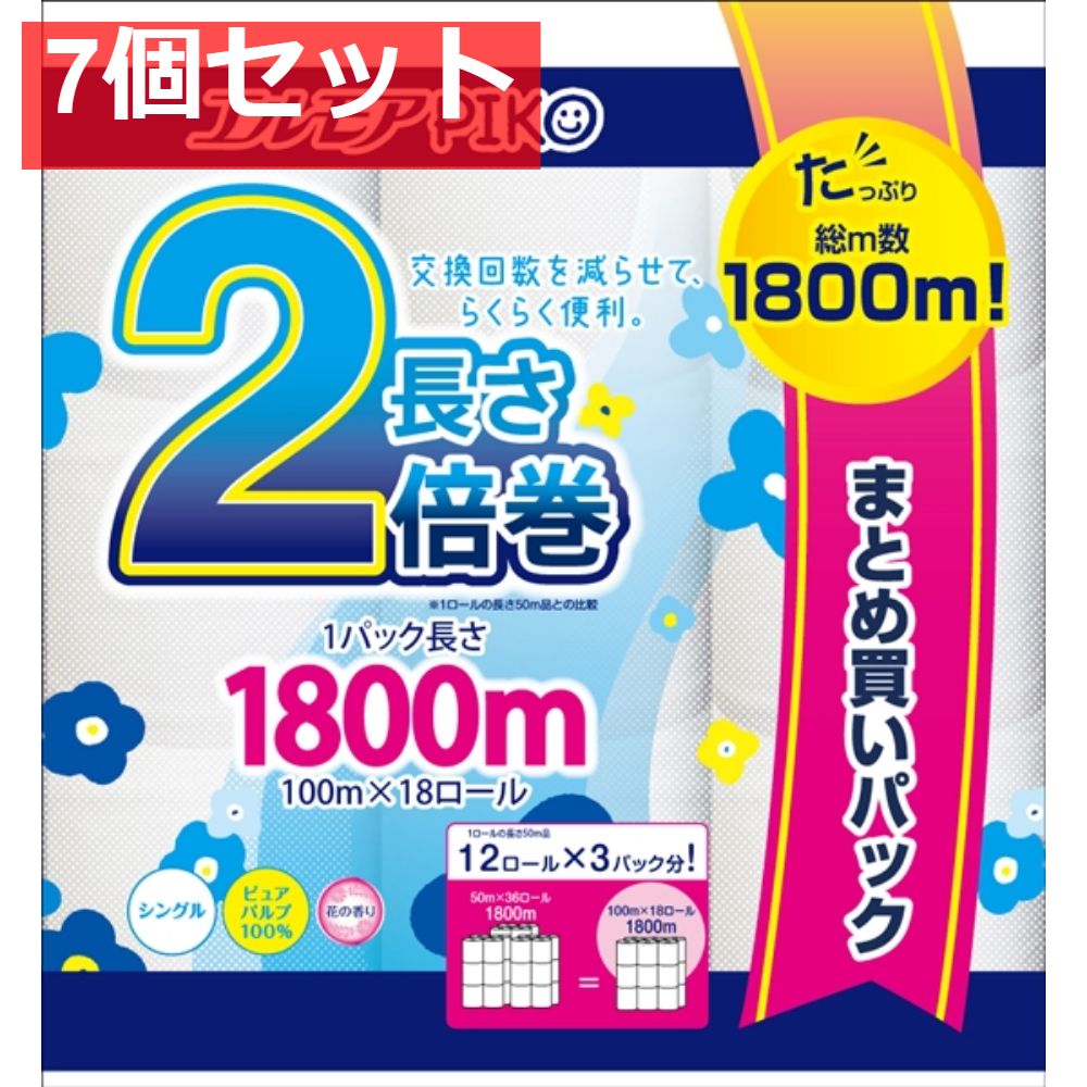 エルモア ピコ 2倍巻18ロール シングル 100ｍ 7個セット