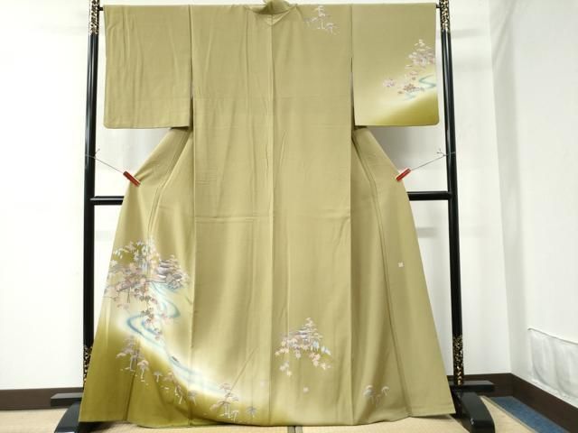 平和屋着物○訪問着 友禅 作家物 草花文 暈し染め 正絹 逸品