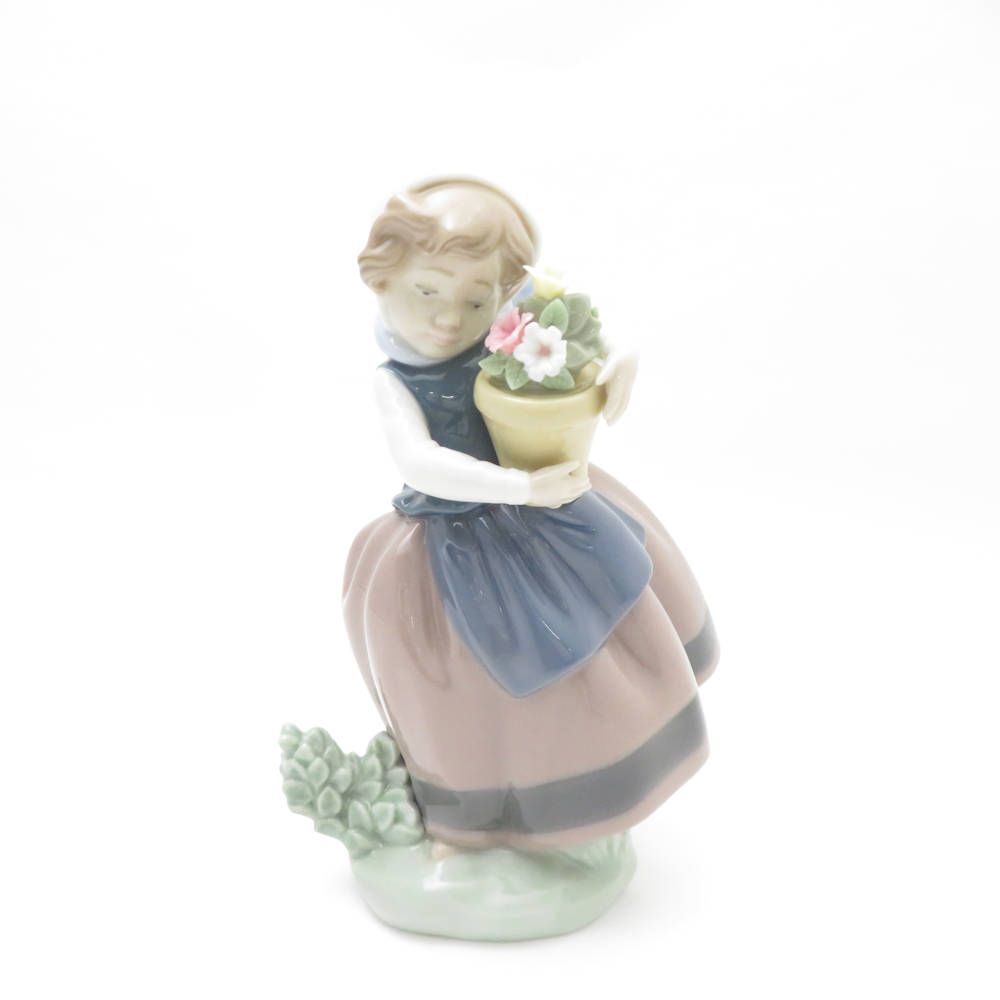 美品 LLADRO リヤドロ 5223 春が来た フィギュリン 1点 置物 花と