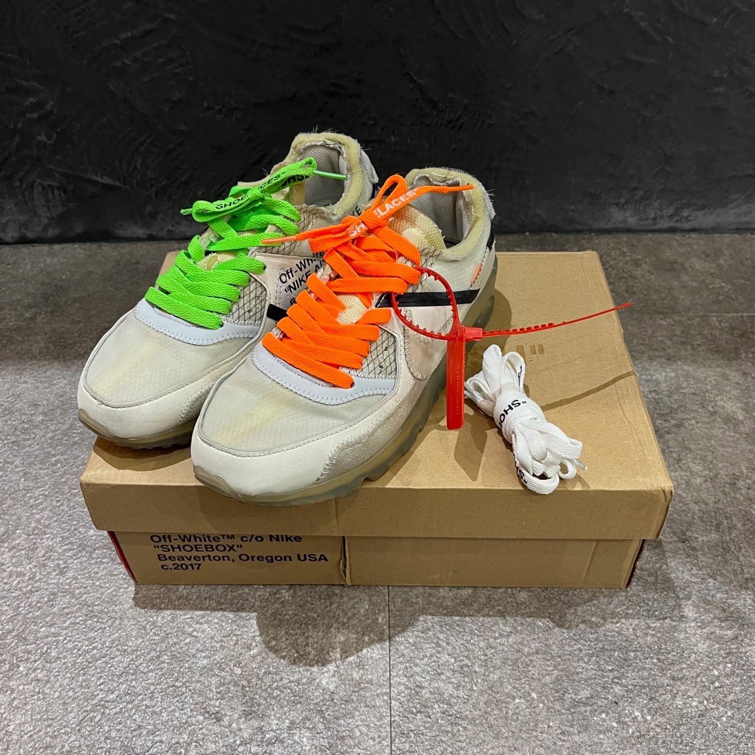 OFF-WHITE × NIKE THE TEN AIR MAX 90 オフホワイト × ナイキ ザ・テン エアマックス90 コラボ スニーカー  AA7293 100 25.5cm 65624A - メルカリ