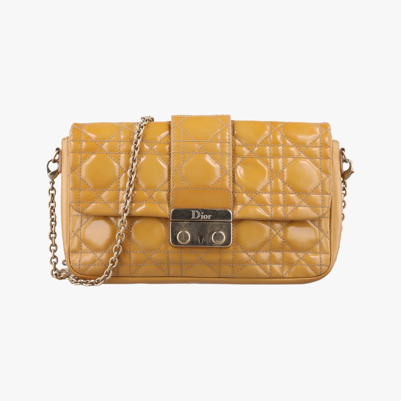 ディオール レディディオール カナージュ パテントレザー ハンドバッグ