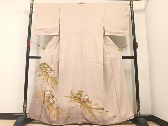 平和屋着物●豪華色留袖 刺繍 松竹梅束ね熨斗文 暈し染め 金彩 正絹 AABA8205ph