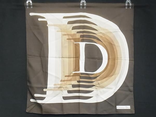 【美品】クリスチャンディオール　スカーフ大判110×110 女子力アップ【Dior】千鳥格子柄 シルクツイル ミッツァスカーフ