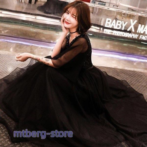 黒 パーティードレス