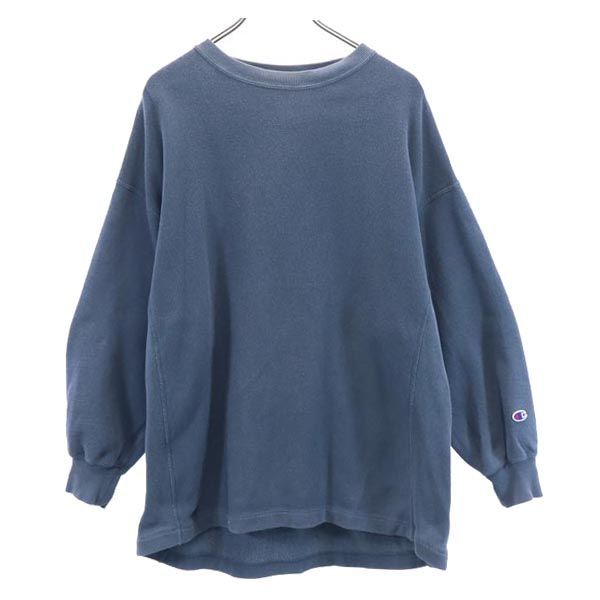 チャンピオン 青単 復刻 スウェットジャケット M ネイビー系 Champion 裏起毛 ロゴ刺繍 メンズ 【中古】  【230128】