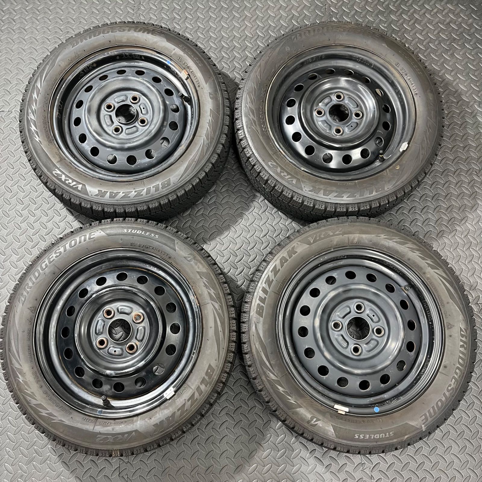 21年 155 65R14 ブリヂストン ブリザック VRX2 スズキ ワゴンR スペーシア スマイル スタッドレスタイヤ 1047C