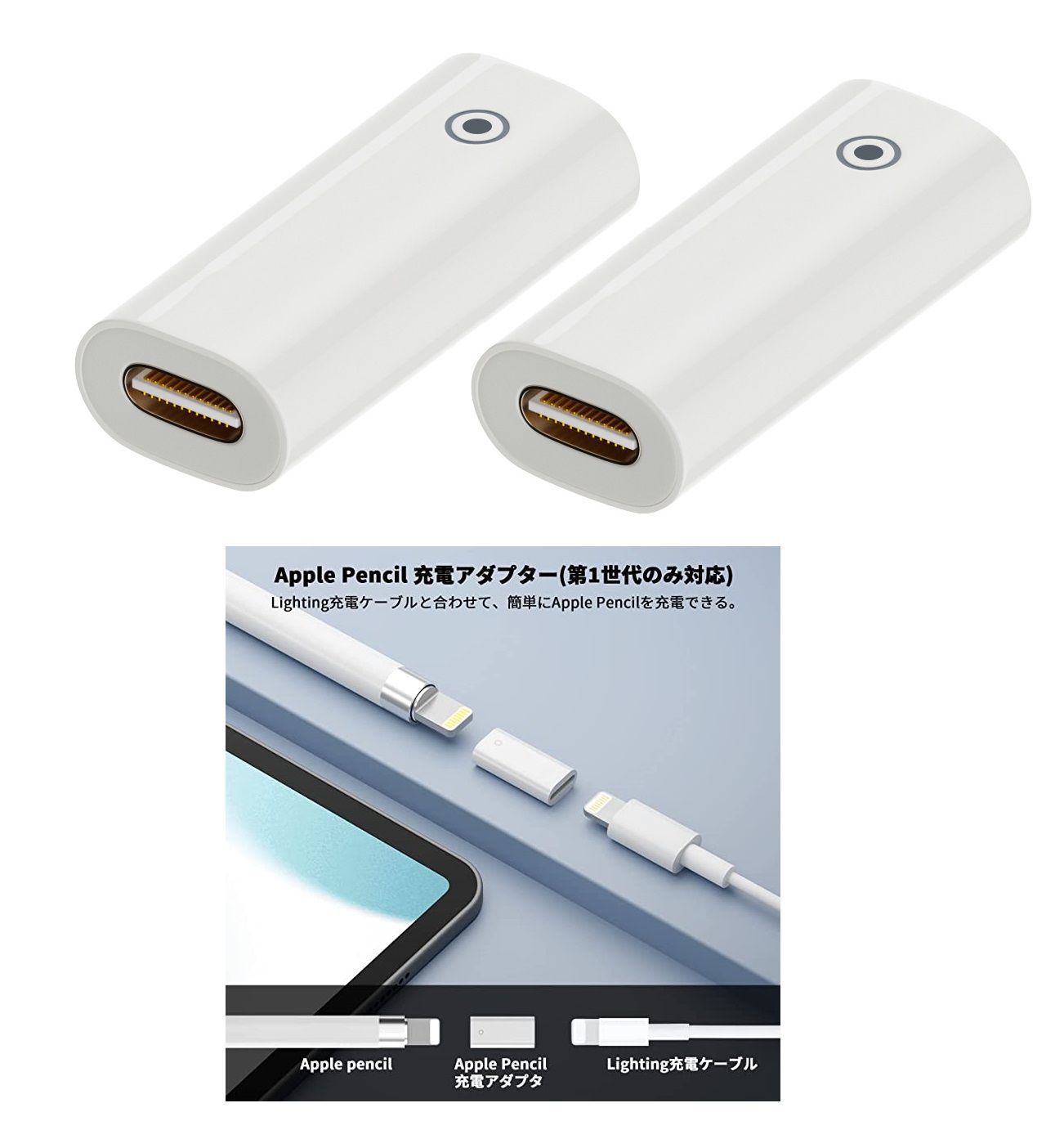 Apple Pencil 第2世代 第1世代 充電 アダプター USB 変換 - iPad 
