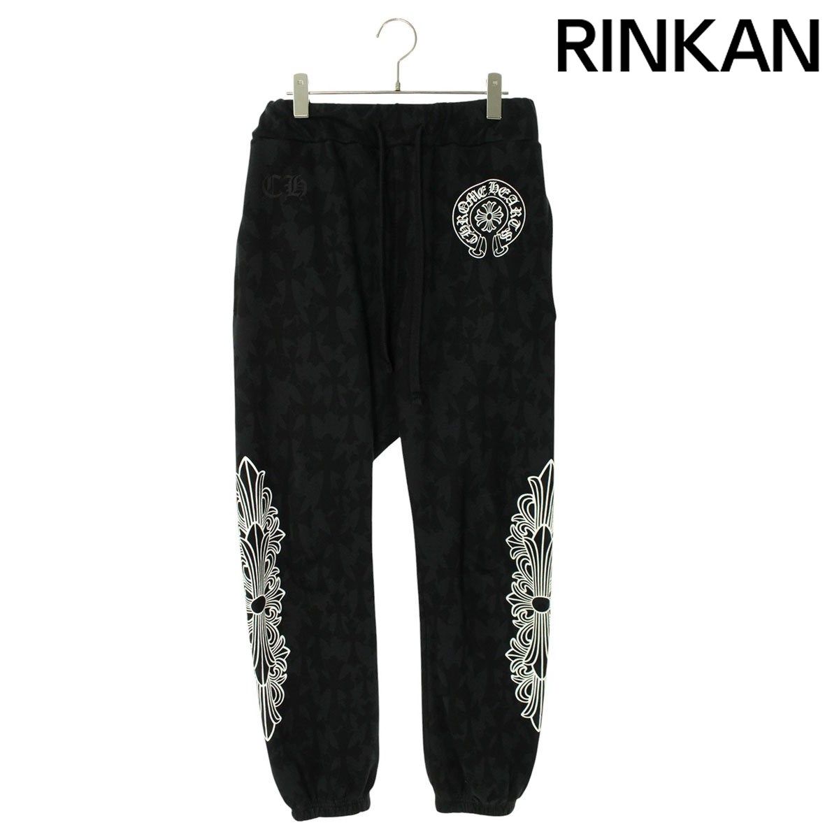 クロムハーツ SWEAT PANTS セメタリークロス総柄スウェットロングパンツ メンズ S