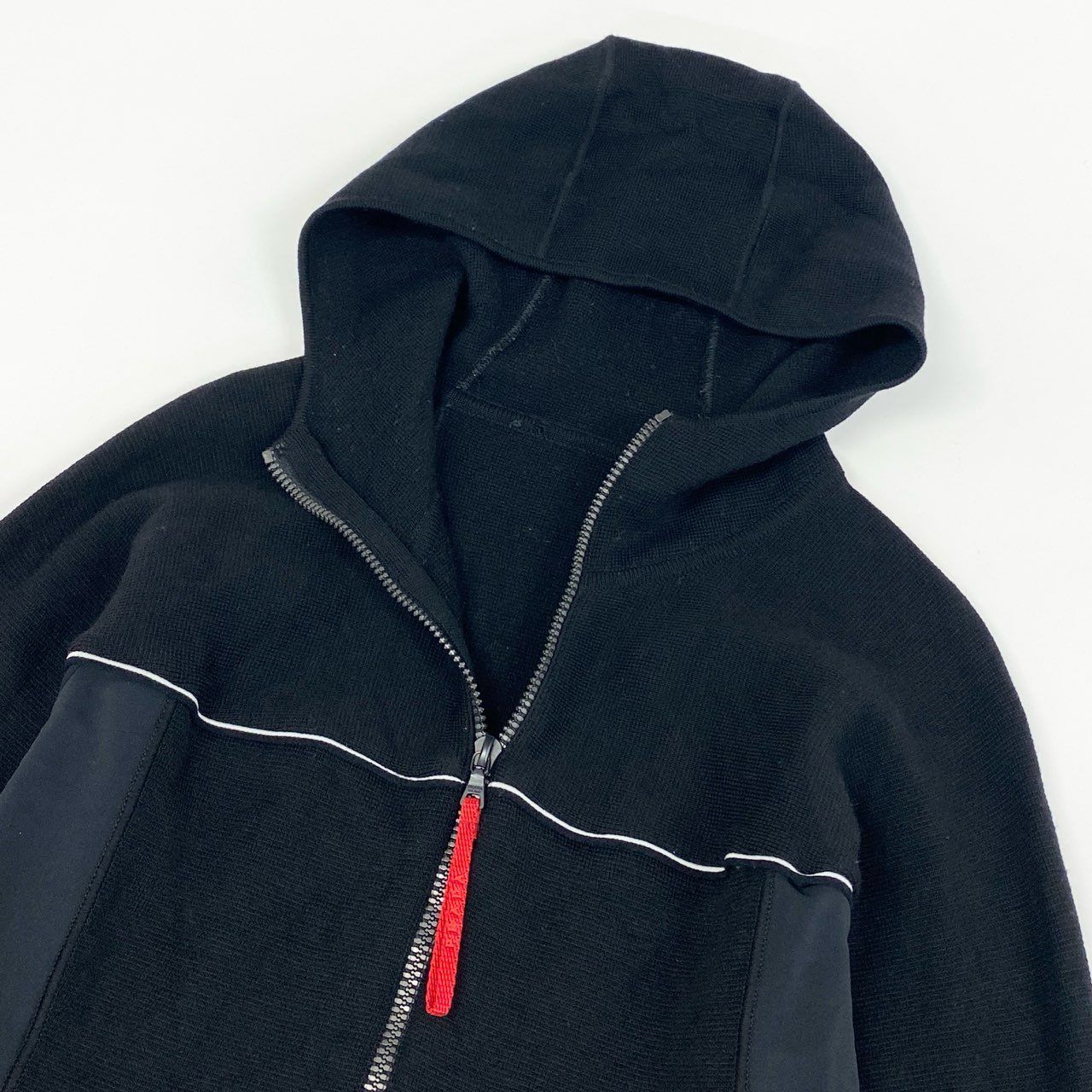 67d21 PRADA SPORT プラダスポーツ ナイロン切替 ジップアップ ニット  