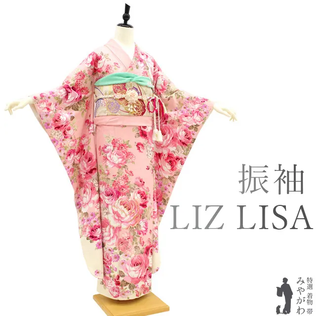 中古】 振袖 着物 LIZ LISA リズリサ ブランド ラメ糸 刺繍 金銀彩加工 ピンク 薔薇 バラ 成人式 二十歳 ２０歳 結婚式 お祝い 20才  販売 購入 リサイクル 美品 中古 仕立て上がり 身丈167 裄68.5 Ｌサイズ みやがわ sb1440 | ဂျပန်နိုင်ငံရှိ