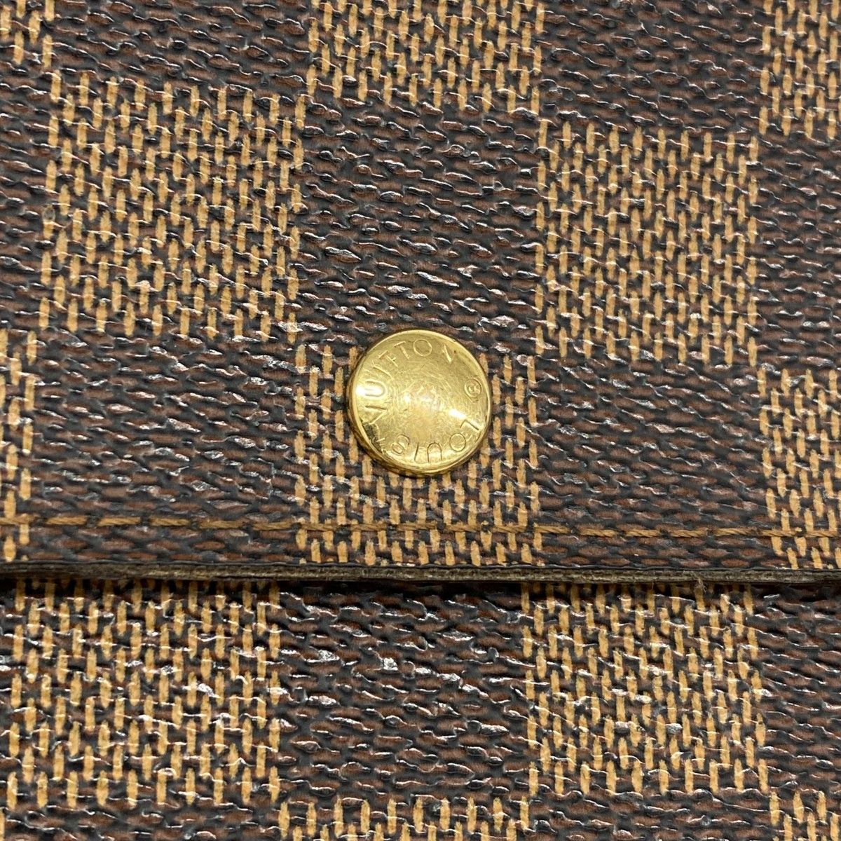 5ge6397-h】ルイヴィトン 長財布 ダミエ ポシェットポルトモネクレディ  