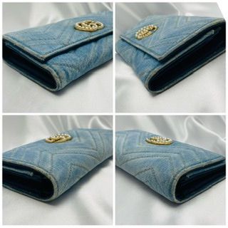 極美品 日本限定品 Gucci グッチ GG マーモント デニム 長財布 - メルカリ