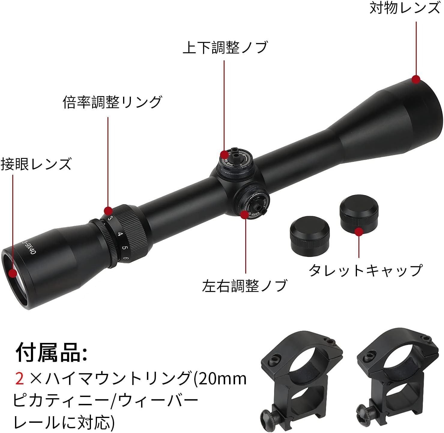 サバゲー サバイバルゲーム スコープ 照明付き光学スコープ - 個人装備