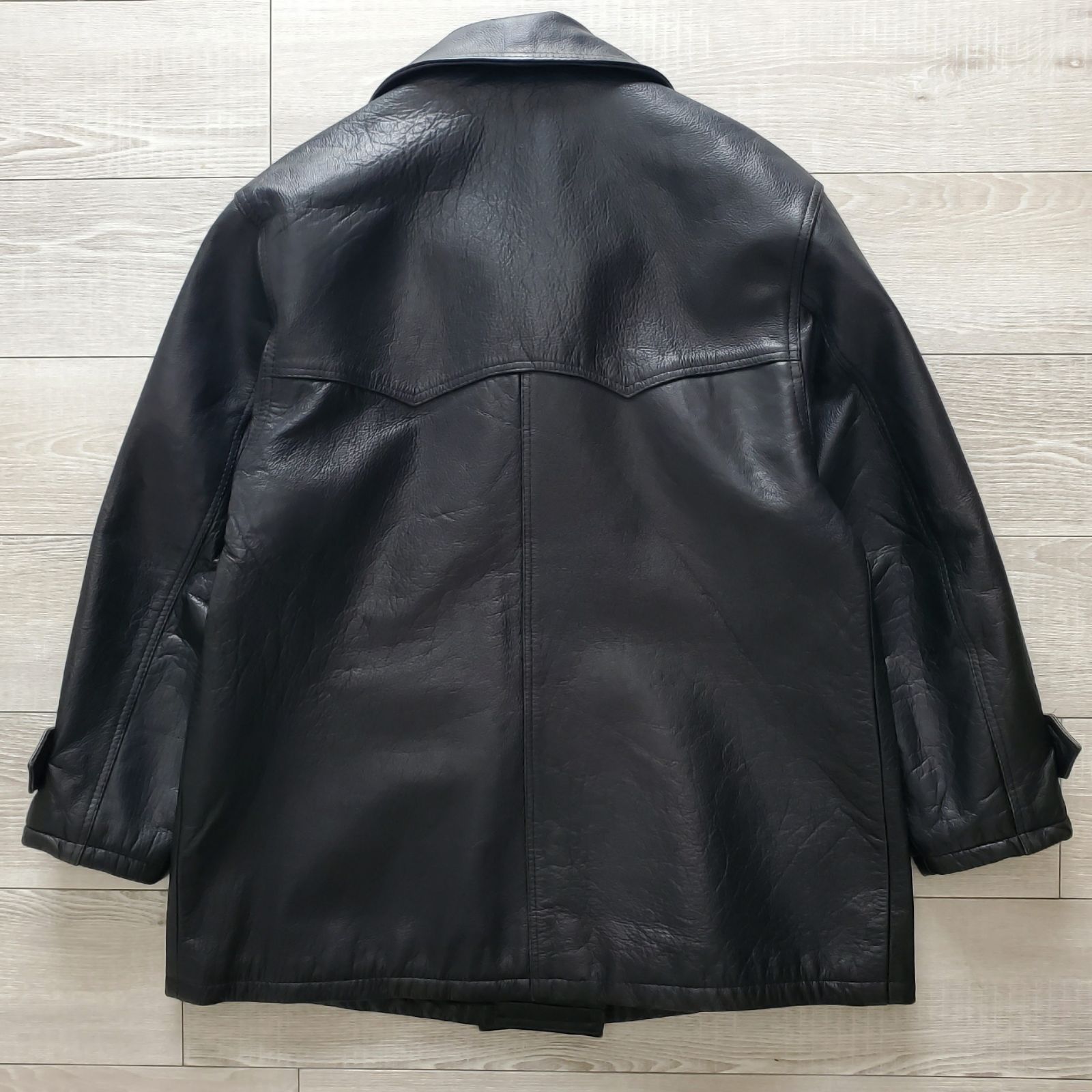 Euro vintage 1970-80s Leather Car Coat 古着 本革 ウエスタンヨーク