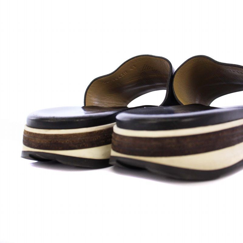 エルメス　サンダル エルメス HERMES リフレックス サンダル フラット レザー 41 ブラック