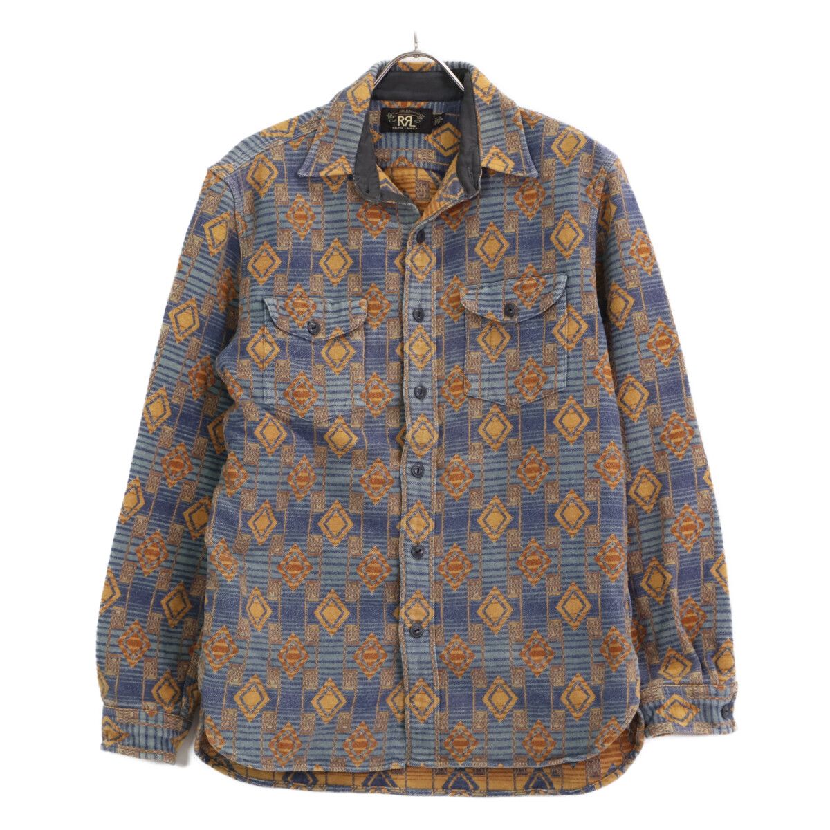 RRL ダブルアールエル ｲﾝﾃﾞｨｺﾞ ﾈｲﾃｨﾌﾞ ｼﾞｬｶﾞｰﾄﾞ 長袖ｼｬﾂ M