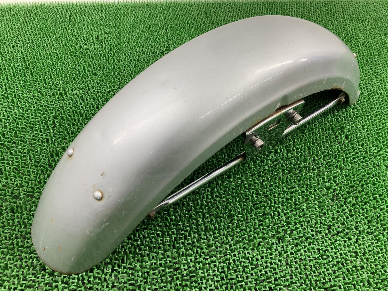 エストレヤ フロントフェンダー 銀 カワサキ 純正 中古 バイク 部品