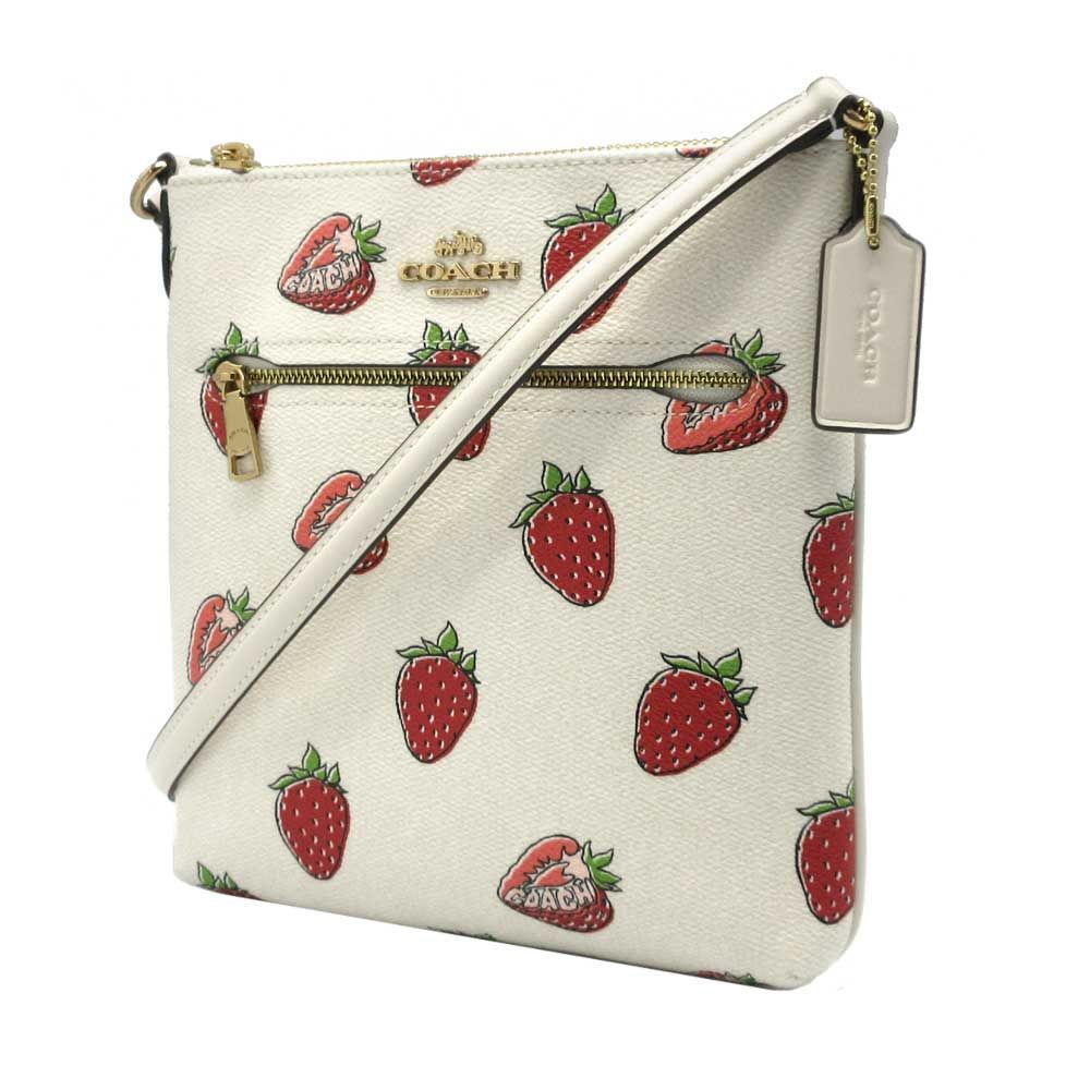 COACH＊いちごプリント柄 ミニローアン ファイルバッグ CAQ09 COACH＊いちごプリント柄 ミニローアン ファイルバッグ CAQ09